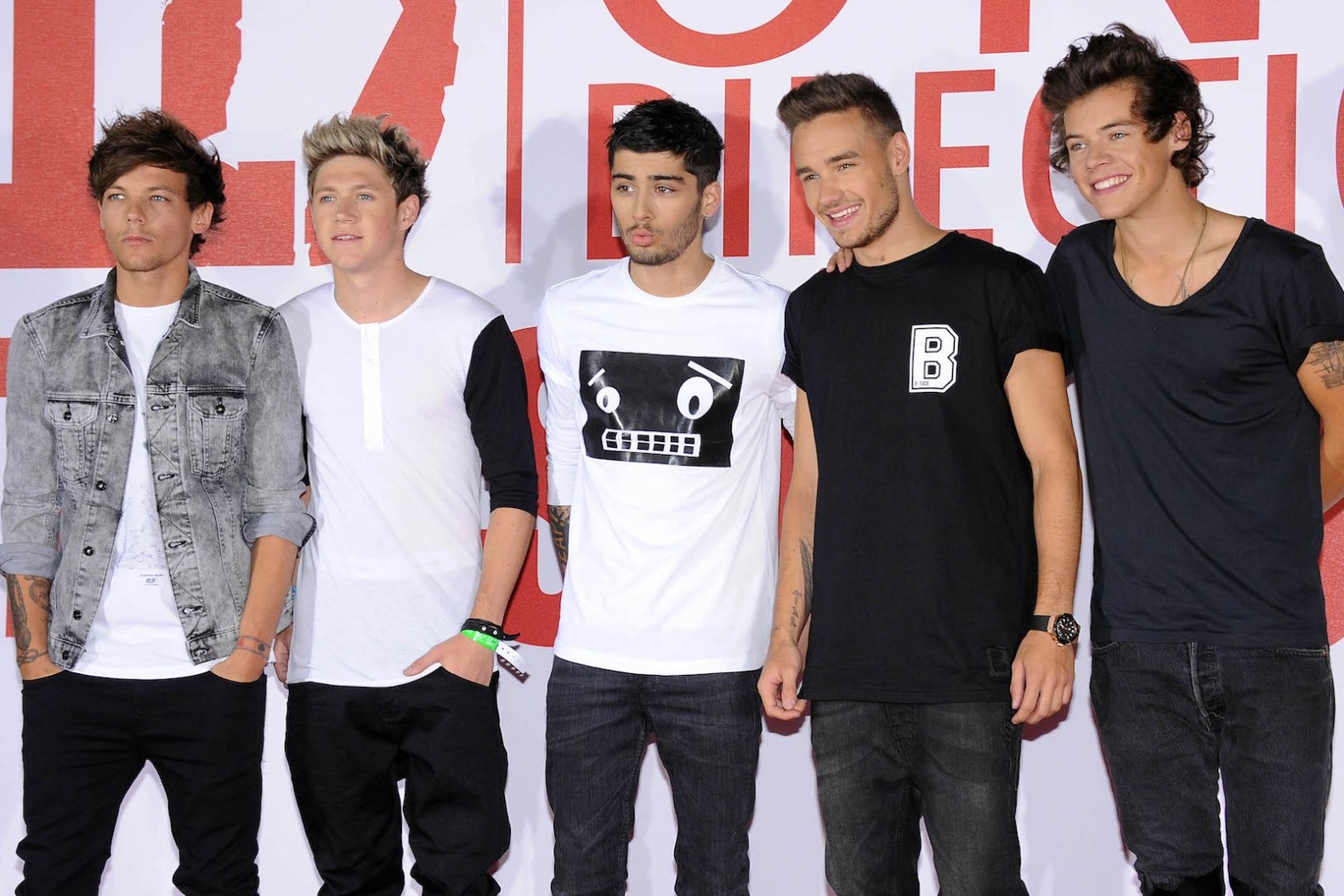 Louis Tamlinson, Zayn Malik, Niall Horan, Liam Payne and Harry Styles of One Direction on August 19, 2013 in London, England.