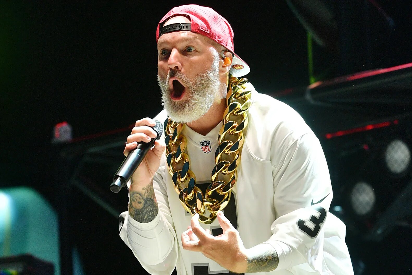 Fred Durst of Limp Bizkit performs at Gunnersbury Park