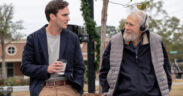 Clint Eastwood and Nicholas Hoult on set during the filming of 'Juror #2.