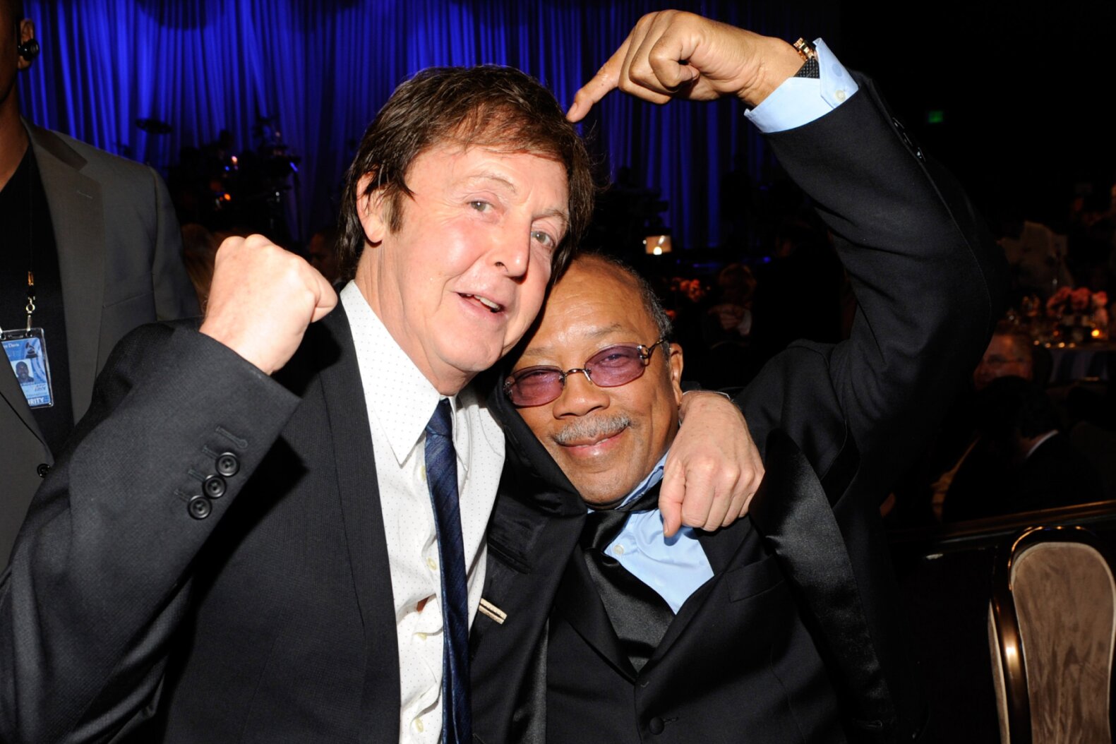 Paul McCartney and Quincy Jones at a 2009 Grammy event honoring Clive Davis