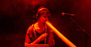 Brandon Colaco aka Two Eyed Wizard performing didgeridoo