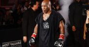 Mike Tyson enters the arena at AT&T Stadium on Nov. 15, 2024 in Arlington, Texas