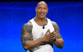 Dwayne Johnson speaks at the Walt Disney Studios Presentation during CinemaCon 2024 in Las Vegas