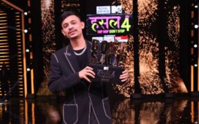 Lashcurry lifts the MTV Hustle 4 trophy