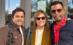 Actors of 'American Warrior': (left to right) Omi Vadiya, Taylor Treadwell and Vishy Ayyar.