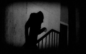 Nosferatu creeping up the stairs (credit Nosferatu A Symphony of Horror, Prana Film)