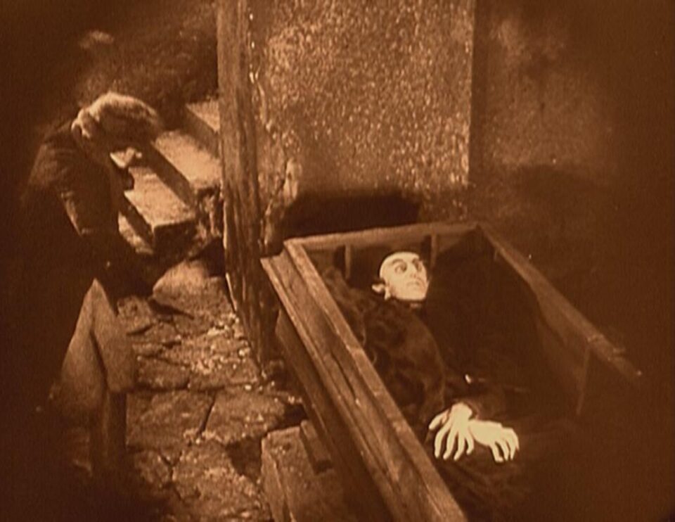 Nosferatu in his coffin