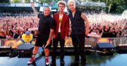 Tré Cool, Billie Joe Armstrong, and Mike Dirnt of Green Day perform on 'Good Morning America'