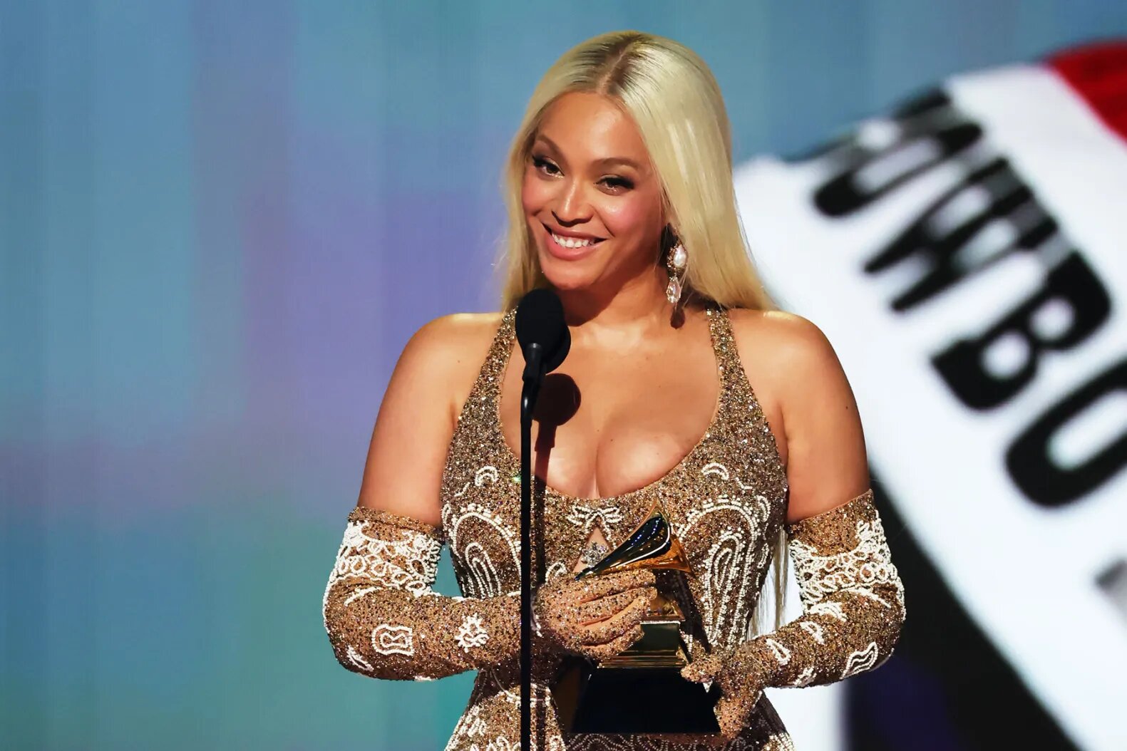 Beyoncé accepts the Album of the Year award for "COWBOY CARTER" onstage during the 67th Annual GRAMMY Awards at Crypto.com Arena in Los Angeles, California