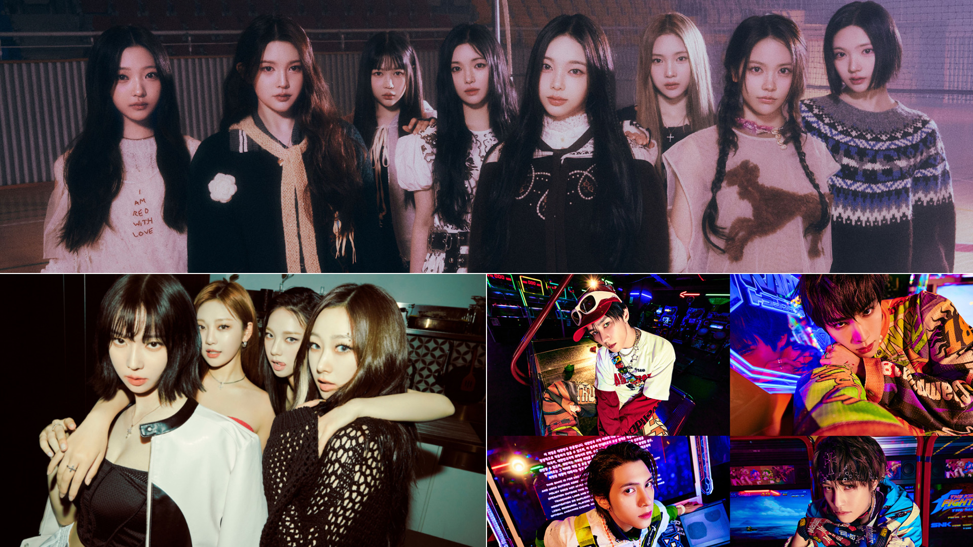 Hearts2Hearts; Aespa, WayV photo collage