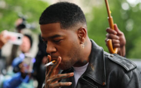 Scott "Kid Cudi" Mescudi arrives for the Sean Combs sex-trafficking trial in New York City on Thursday