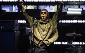 Liam Gallagher performing with Oasis in Mexico City