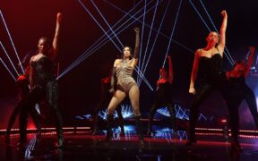 Dua Lipa performs on Sept. 1, 2025 in Toronto, Ontario.