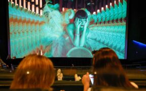 Fans watch 'Taylor Swift: The Official Release Party of a Showgirl' in Los Angeles
