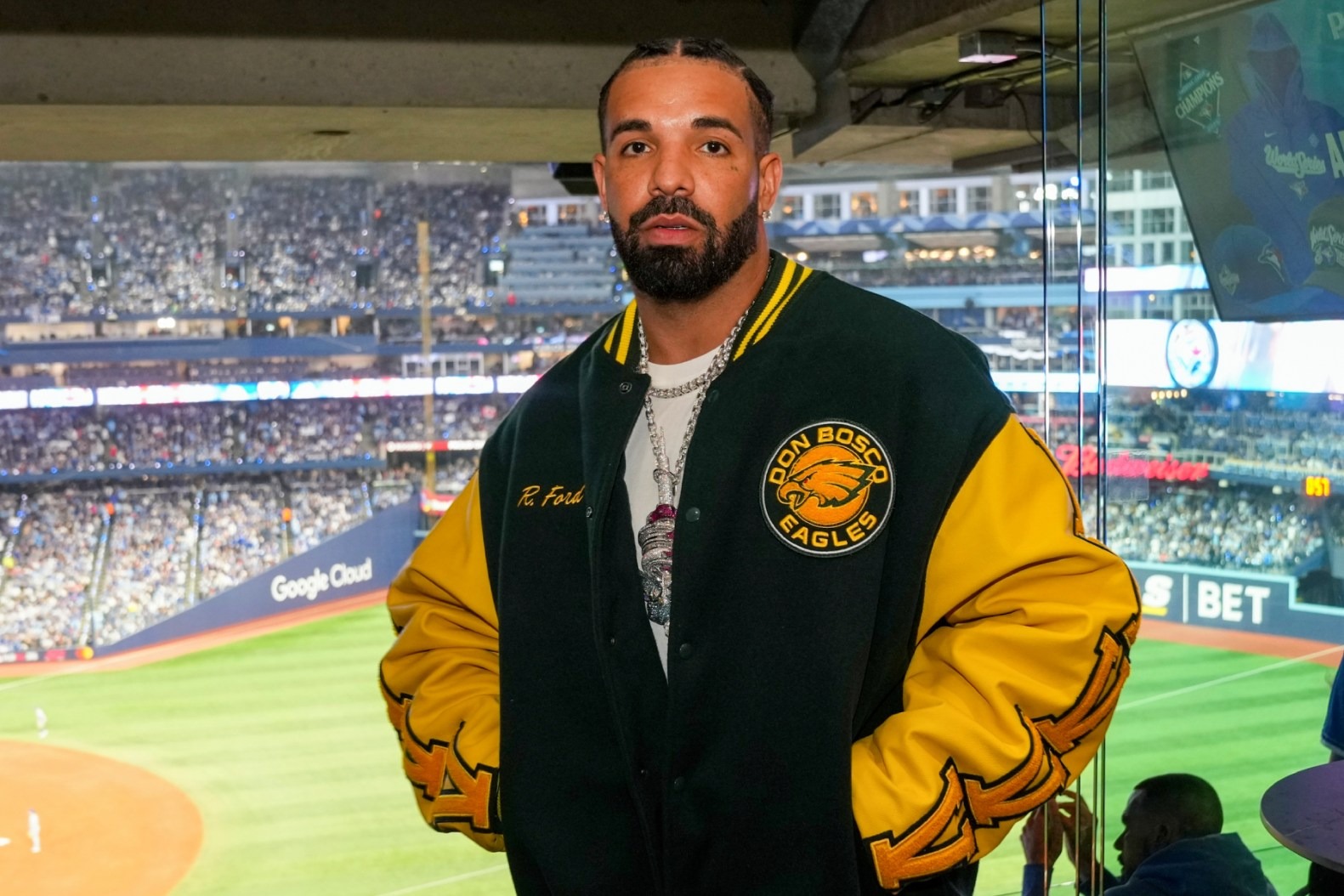 Drake during Game One of the 2025 World Series