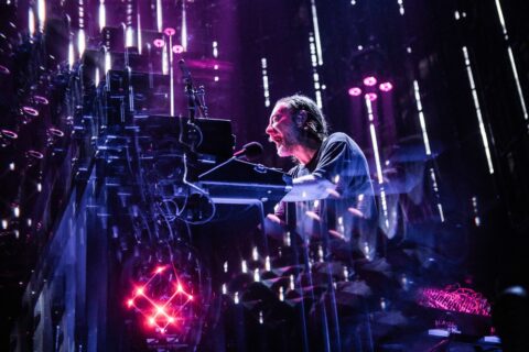 Thom Yorke performing at Radiohead’s tour kickoff in Madrid