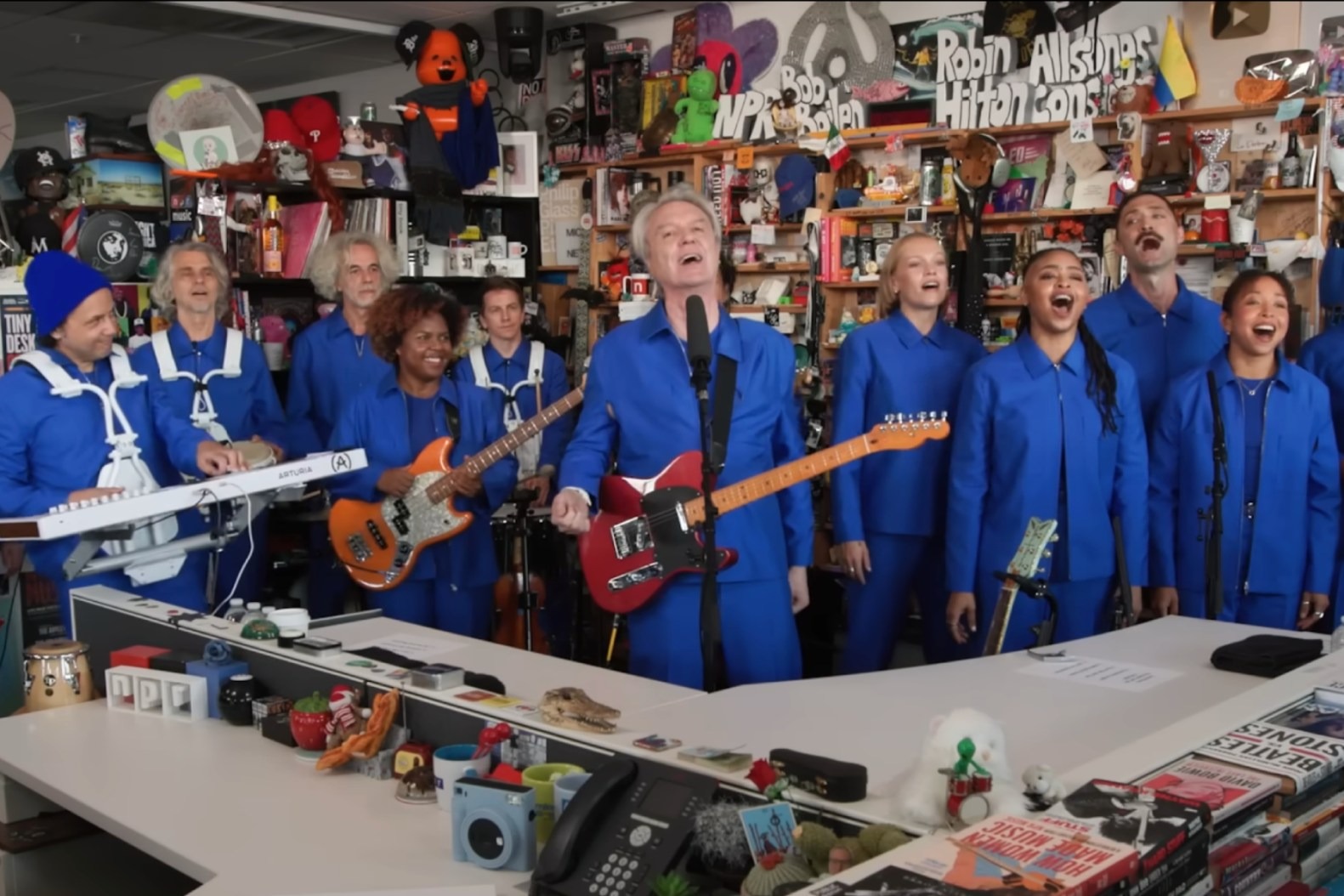 David Byrne and His Blue-Clad Band Tear Through Talking Heads Classics During ‘Tiny Desk’ Concert