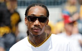 Wiz Khalifa at a Pittsburgh Pirates baseball game
